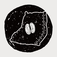 coffee bean doodle drawing N18
