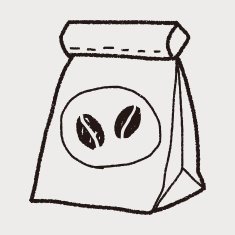 coffee bean doodle drawing N20