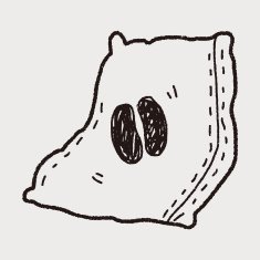 coffee bean doodle drawing N22