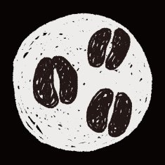 coffee bean doodle drawing N26