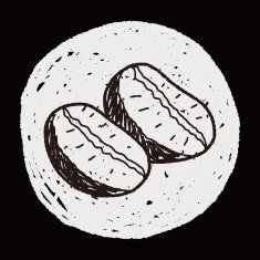 coffee bean doodle drawing N27