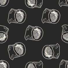coffee bean doodle drawing seamless pattern background N5