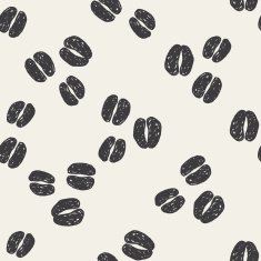 coffee bean doodle drawing seamless pattern background N7