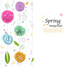 Decorative abstract flowers greeting card