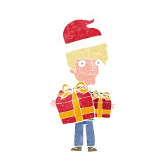 cartoon man ready for christmas N4