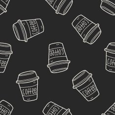 coffee doodle seamless pattern background