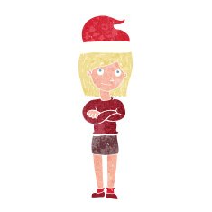 cartoon woman ready for christmas N21