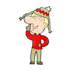 cartoon man in hat with idea N2