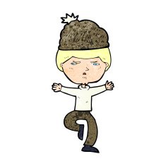 cartoon man wearing winter hat N14
