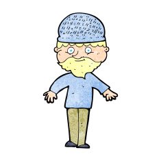 cartoon man in winter hat N2