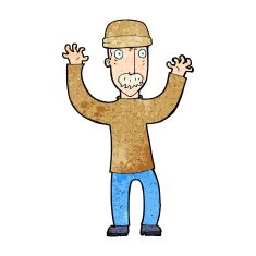 cartoon man wearing winter hat N15