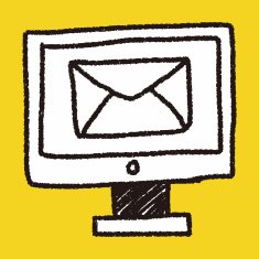 computer mail doodle drawing N4