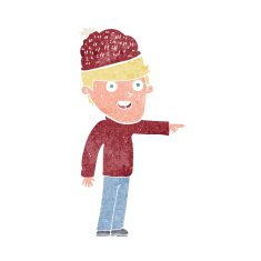 cartoon man wearing winter hat N17