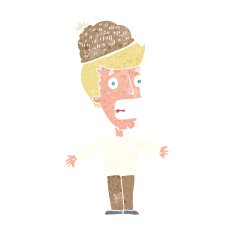 cartoon man wearing winter hat N18