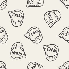 creamer doodle seamless pattern background