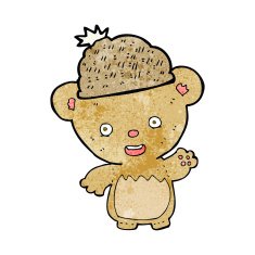 cartoon bear in hat N21
