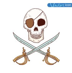 Pirates icon vector illustration N2