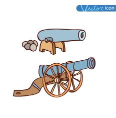 ancient cannon vector illustration