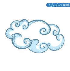 Doodle Cloud icon vector illustration N5