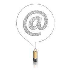 Wooden Lead Pencil Drawing At sign in Round Speech Balloon