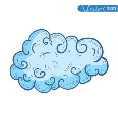 Doodle Cloud icon vector illustration N11