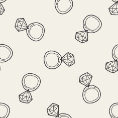 diamond ring doodle drawing seamless pattern background