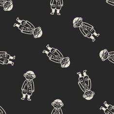 doctor doodle drawing seamless pattern background