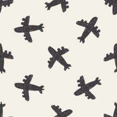 doodle aircraft seamless pattern background N2