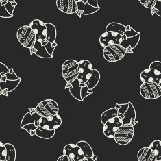 doodle balloon seamless pattern background