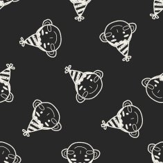 doodle birthday boy seamless pattern background