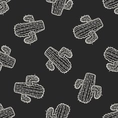 doodle cactus seamless pattern background