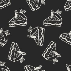 doodle cake seamless pattern background N5