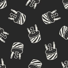 doodle cake seamless pattern background N7