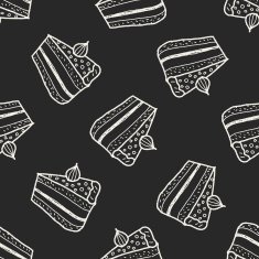 doodle cake seamless pattern background N9