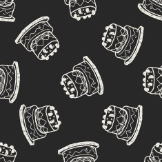 doodle cake seamless pattern background N10