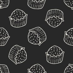 doodle cake seamless pattern background N13