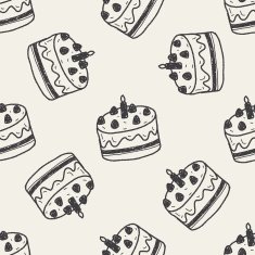 doodle cake seamless pattern background N15