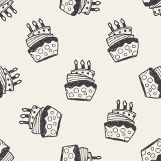 doodle cake seamless pattern background N17