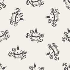 doodle cake seamless pattern background N18