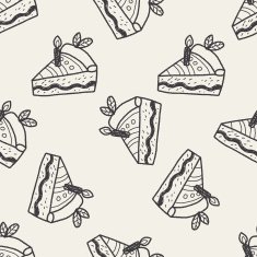 doodle cake seamless pattern background N19