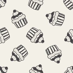 doodle cake seamless pattern background N20