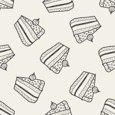 doodle cake seamless pattern background N21