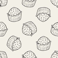 doodle cake seamless pattern background N24
