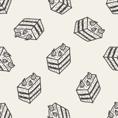 doodle cake seamless pattern background N25