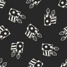 doodle candle seamless pattern background