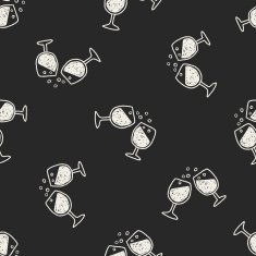 doodle Cheers seamless pattern background N2