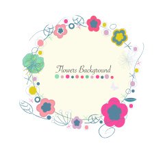 Abstract circle decorative summer greeting card vector