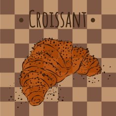 fresh and crispy croissant golden