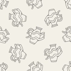 Aquarius Constellation doodle seamless pattern background N3