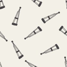 Doodle Crutch seamless pattern background N2